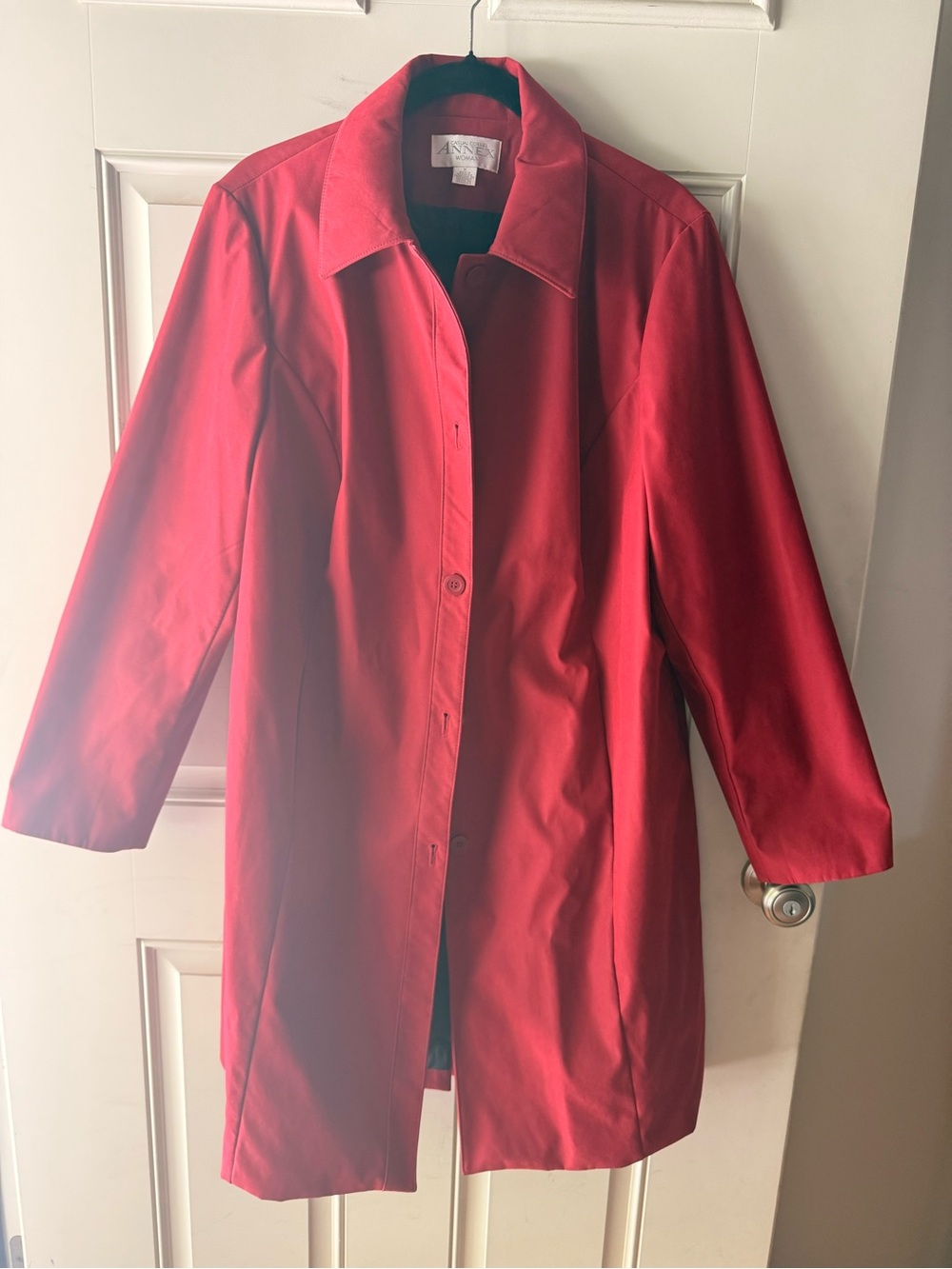 Casual Corner Vibrant Red Trench Coat
